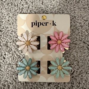 Piper-K Hair Clips Set - Pink, Cream, Green, Blue